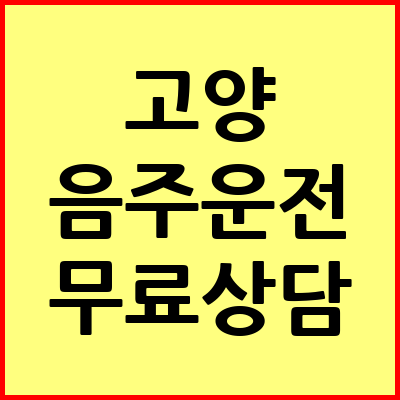 고양 음주운전 변호사