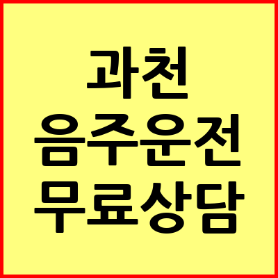 과천 음주운전 변호사