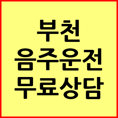 부천 음주운전 변호사