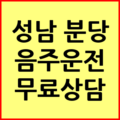 성남 분당구 음주운전 변호사