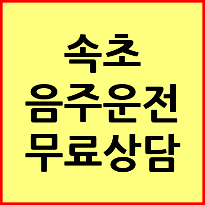 속초 음주운전 변호사