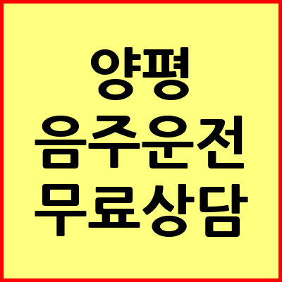 양평 음주운전 변호사
