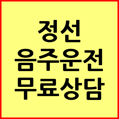정선 음주운전 변호사