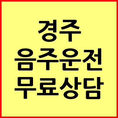 경주 음주운전 변호사
