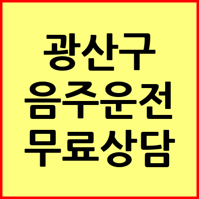 광주 광산구 음주운전 변호사