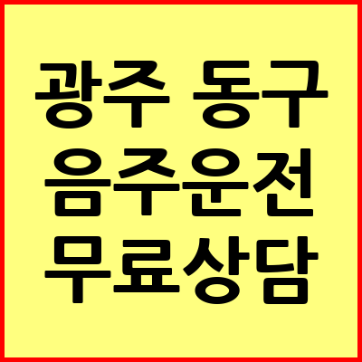 광주 동구 음주운전 변호사