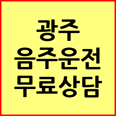 광주 음주운전 변호사