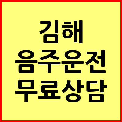 김해 음주운전 변호사