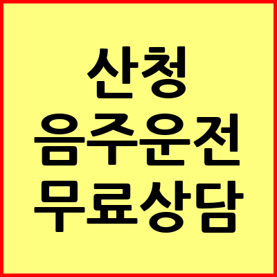 산청 음주운전 변호사