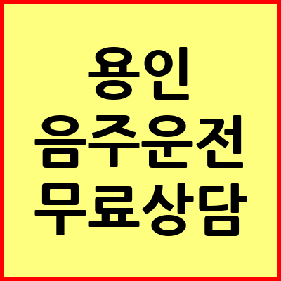 용인 음주운전 변호사