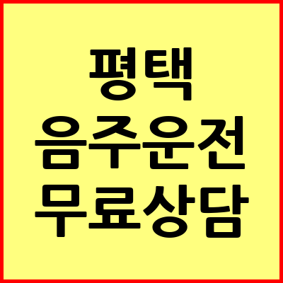 평택 음주운전 변호사