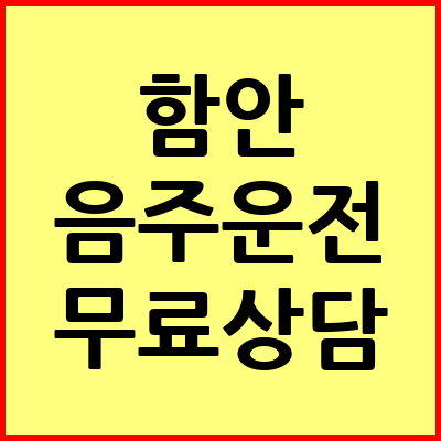 함안 음주운전 변호사